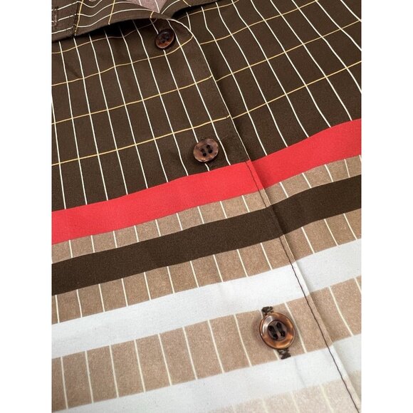 Vintage White Stag BrownButton Down Collar Long Sleeve Disco 70's Sz 14 Academia - Picture 8 of 13